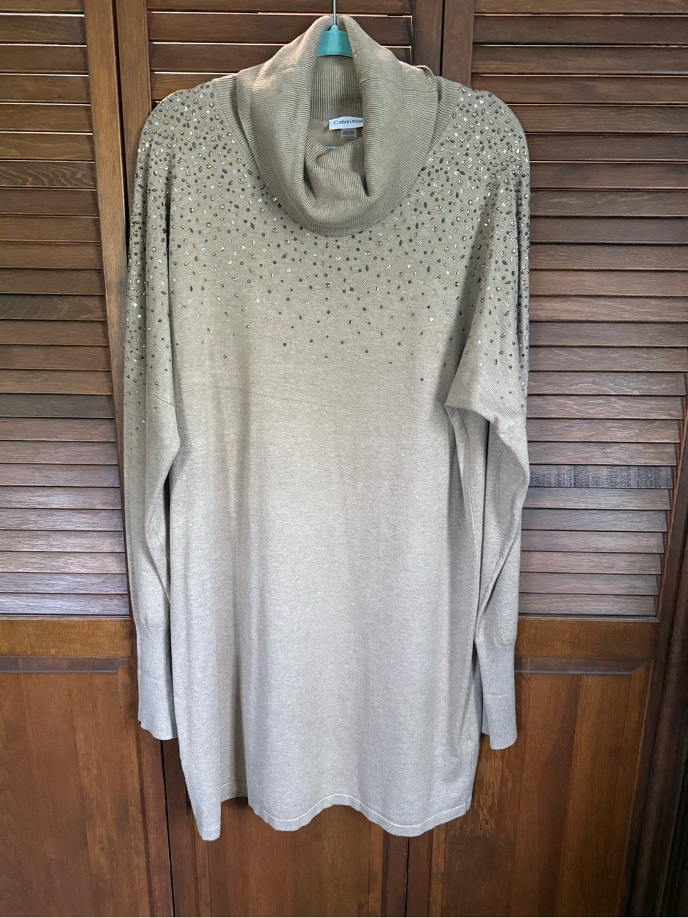Calvin Klein Beige Knit Sweater Dress